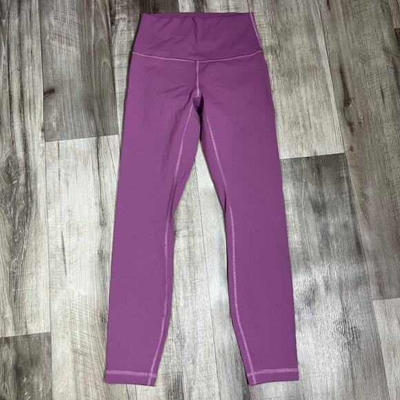 Lululemon Athletic Wunder Under HR Tight Yoga Pants 25” Plum Women’s Size 4 - Picture 1 of 8